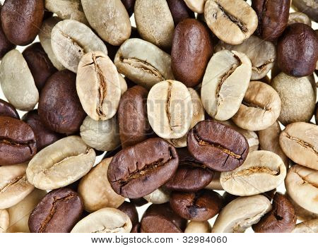 grøn brune og ikke-Ristede kaffebønner