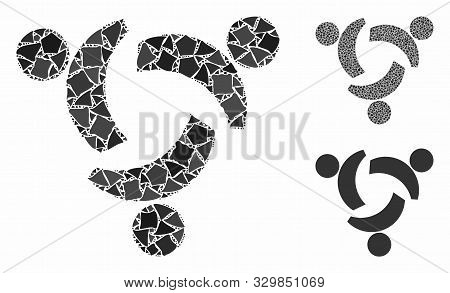 Community Mosaic Of Uneven Items In Different Sizes And Shades, Based On Community Icon. Vector Abru