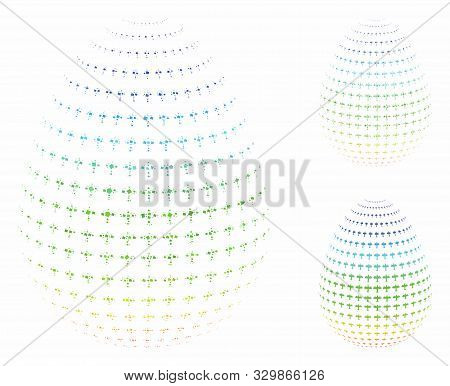Abstract Airplane Egg Composition Of Uneven Items In Variable Sizes And Color Tones, Based On Abstra