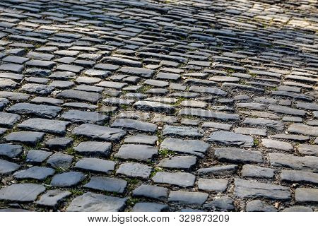 Detail Of The Famous Cobblestone Road Muur Van Geraardsbergen Located In Belgium. On This Road Every