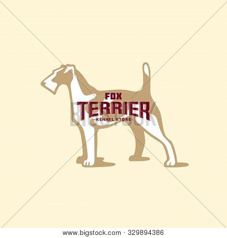 Fox Terrier Logo Design Template. Vector Illustration.
