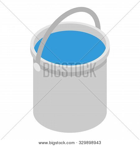 Water Bucket Icon. Isometric Of Water Bucket Vector Icon For Web Design Isolated On White Background