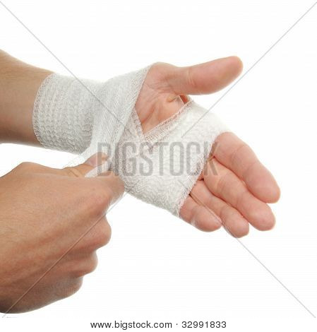 Verband auf einer hand