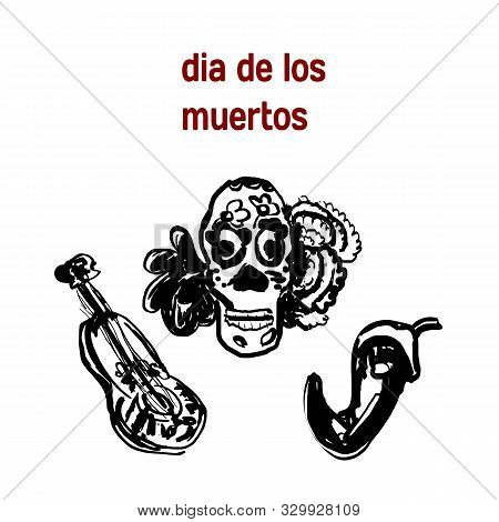 Day Dead Skull Vector Photo Free Trial Bigstock