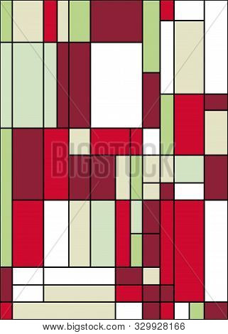 Piet Mondrian Style Abstract Computational Generative Art Background Illustration