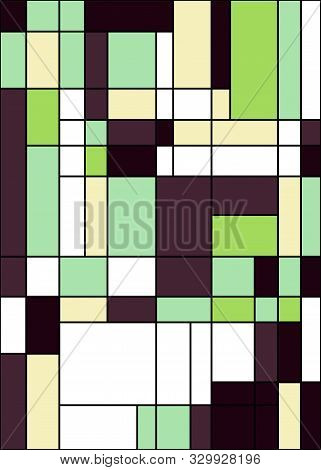 Piet Mondrian Style Abstract Computational Generative Art Background Illustration