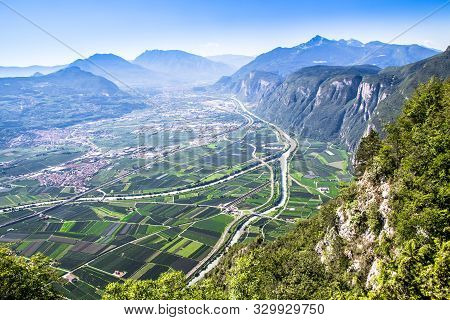 View Of The Val D'adige,  A Valley Of The Adige River, Italy,