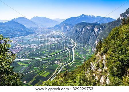 View Of The Val D'adige,  A Valley Of The Adige River, Italy,