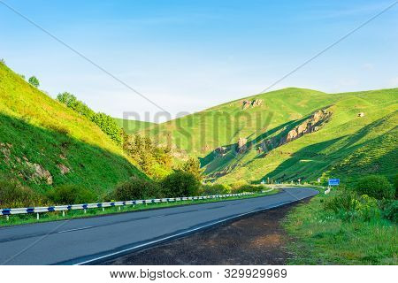 Road In The Picturesque Green Mountains Of The Caucasus, Armenia