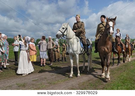 Reconstruction Of The Events Of World War Ii, Participants On Horseback. Russia, Kirov Region 23 Jun