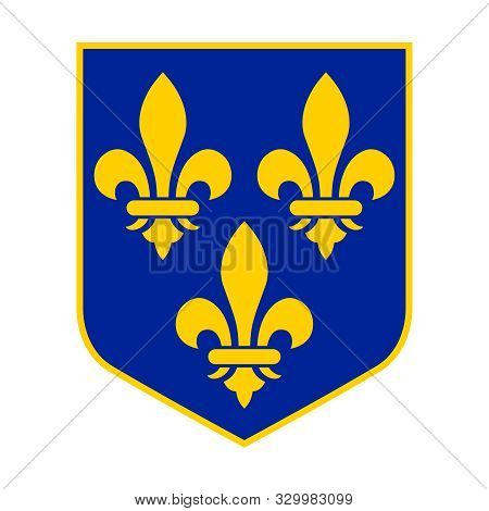 Historical Royal Coat Of Arms Of France. Lily - A Symbol Of The Bourbon Dynasty. Isolated Symbol Shi