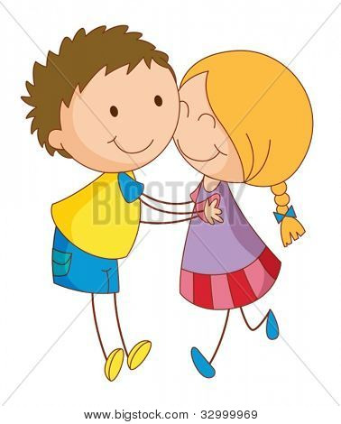 Illustration de 2 jeunes amoureux