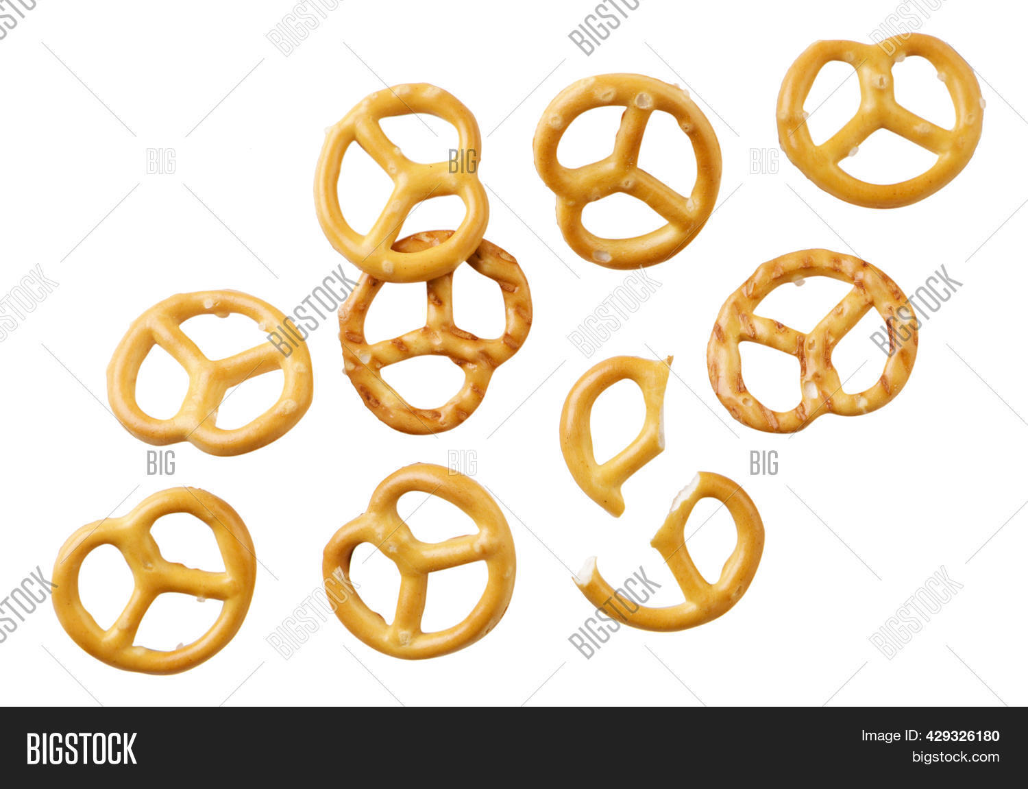 Pretzels Exploding Pretzel Falling Close Image & Photo (Free Trial) | Bigstock