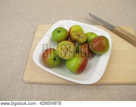 Sliced Apple Fruits From The Service Tree