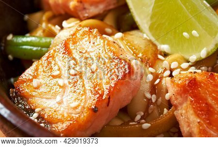 Soy Brown Sugar Roast Salmon Close Up