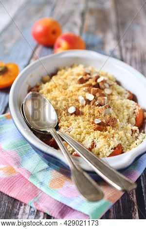 Almond Flour Apricot Crumble, Almonds Dressing, One Portion