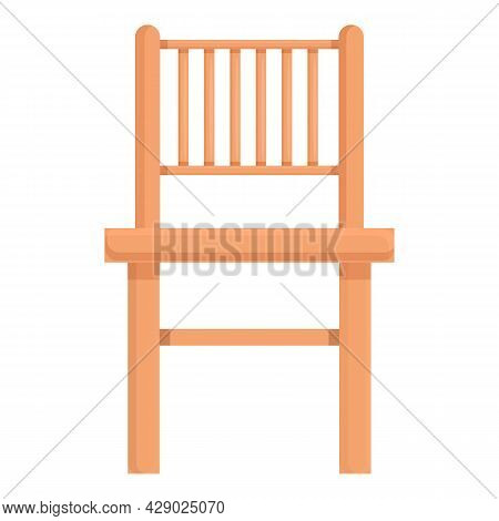 Kid Wood Chair Icon Cartoon Vector. Wooden Patio Chair. Garden Cafe