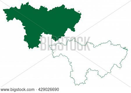 Aligarh District (uttar Pradesh State, Republic Of India) Map Vector Illustration, Scribble Sketch A