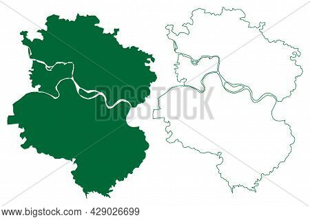 Allahabad District (uttar Pradesh State, Republic Of India) Map Vector Illustration, Scribble Sketch