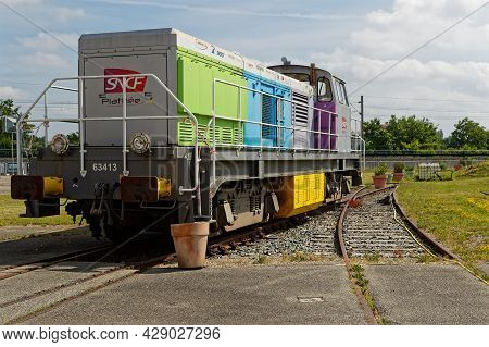 Mulhouse, France, June 26, 2021 : Oudoors. Cité Du Train (train City), Formerly Named French Railway