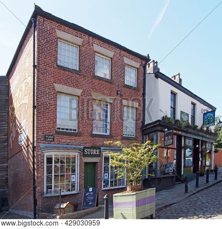 Rochdale, Greater Manchester, United Kingdom - 14 July 2021: View Of The Rochdale Pioneers Co-operat
