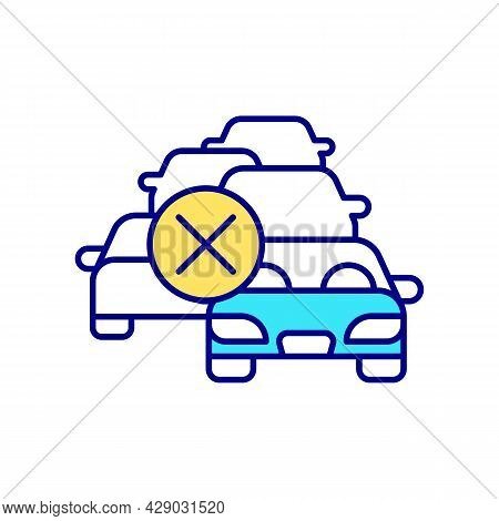 Road Traffic Problem Rgb Color Icon. Traffic Jam. Smart Road Management System. Urban Vehicle Contro