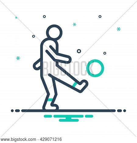 Mix Icon For Kick Thwack Fun Play Football Kickball Activity Game Sport Focused