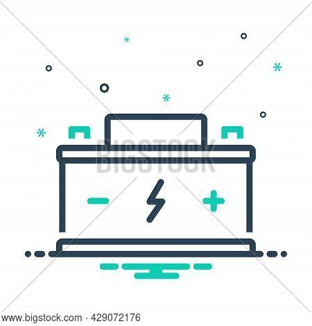 Mix Icon For Battery Indicator Accumulator Resistance Power Electricity Electronics Voltage Storage 