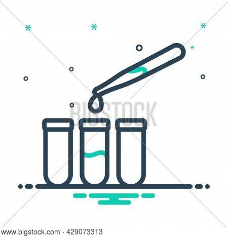 Mix Icon For Observe Laboratory Patholology Pharmaceutical Testing Dropper Pipette Droplet Liquid