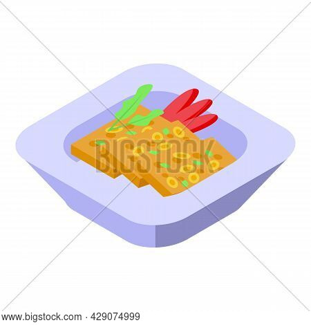 Korean Cookies Icon Isometric Vector. Korea Food. Fish Meal