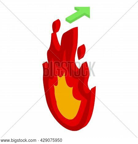 Fire Evacuation Icon Isometric Vector. Safety Plan. Emergency Alert
