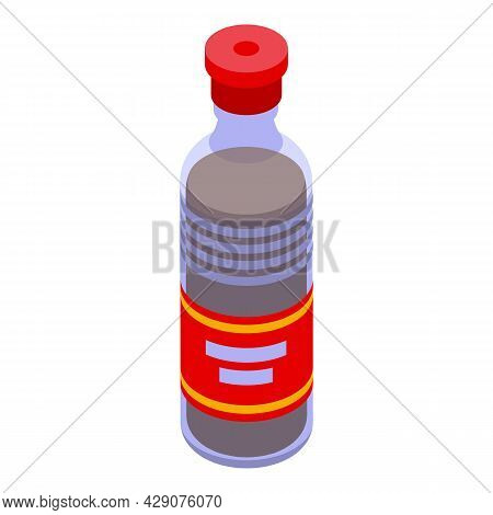 Soy Saucem Bottle Icon Isometric Vector. Chinese Sauce. Japanese Soya