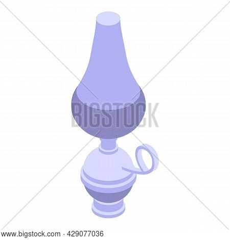 Fire Flame Lamp Icon Isometric Vector. Kerosene Lantern. Old Oil Candle