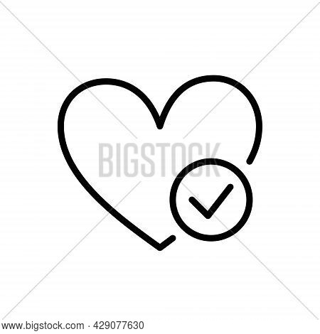 Wish List Icon. Heart With Check Mark. Wishlist Icon. Add To Favorites. Vector Illustration Isolated