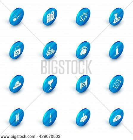 Set Tombstone With Star Of David, Star David, Jewish Money Bag And Coin, Shopping, Sweet Bakery, Han