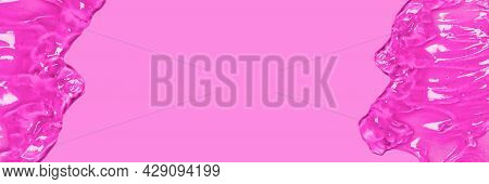 Liquid Gel Cosmetic Smudge Drops Texture. Trendy Abstract Nature Background With Copy Space.