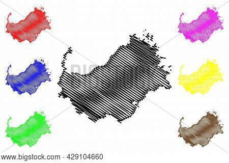 Sassari Province (italy, Italian Republic, Sardinia Region) Map Vector Illustration, Scribble Sketch