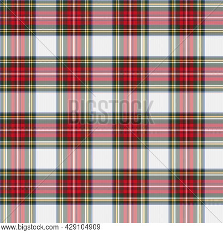 Christmas New Year Tartan Plaid. Scottish Pattern In Red Green And White Cage. Scottish Cage. Tradit