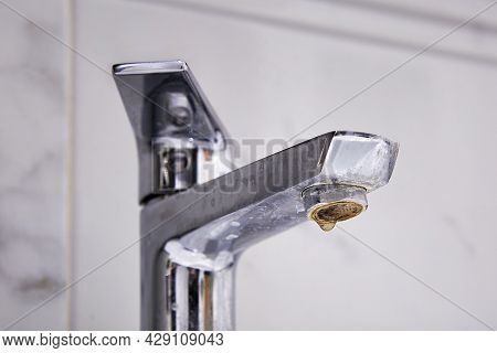 Old Limescale Water Tap Faucet With Aerator