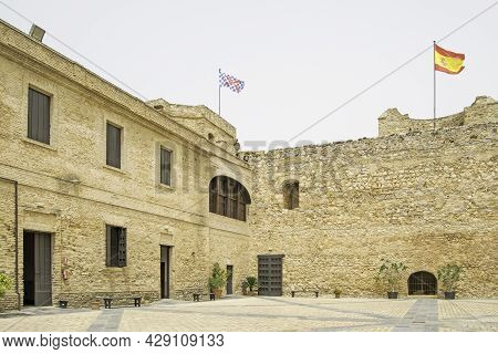 Picturesque Corner Of The Castillo De Santiago In Sanlucar De Barrameda, Cadiz, Andalusia, Spain