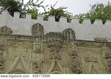 Detail Of The Facade Of Las Covachas In Sanlucar De Barrameda, Cadiz, Andalusia, Spain