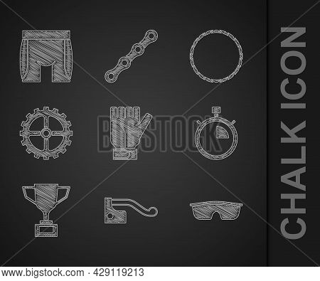 Set Gloves, Bicycle Brake, Sport Cycling Sunglasses, Stopwatch, Award Cup With Bicycle, Sprocket Cra