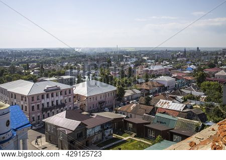Yelets, Lipetsk Region, Russia - June 17, 2021, View From The Bell Tower To The Central Part Of The 