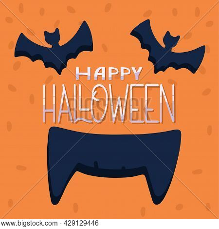 Halloween Pumpkin Background Poster. Halloween Concept. Vector Illustration In Flat Style