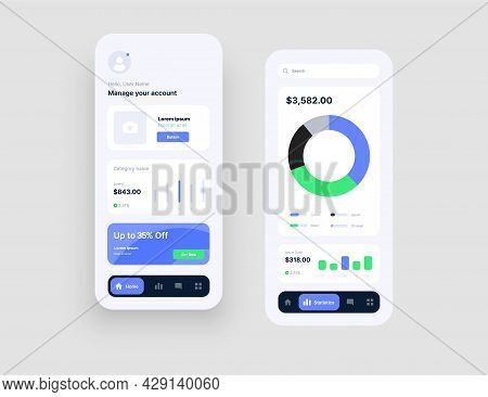 Mobile App Interface Design With Ui And Ux Elements. Use Design For Web Application Or Mobile App.