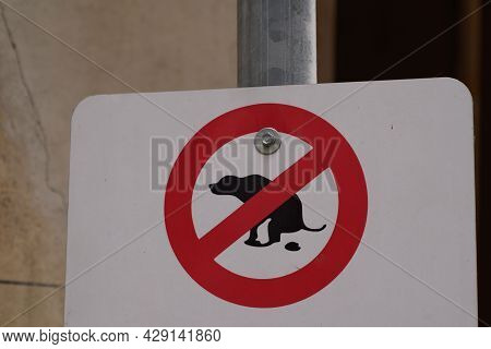 No Poop Sign Prohibition Panel For Dog Droppings