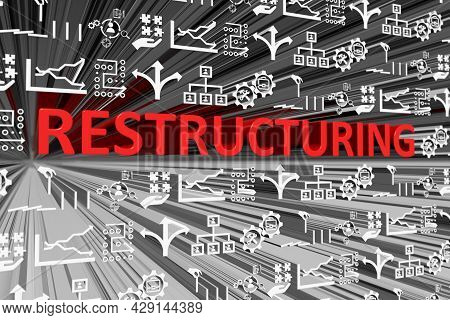 Restructuring Concept Blurred Background 3d Render Illustration