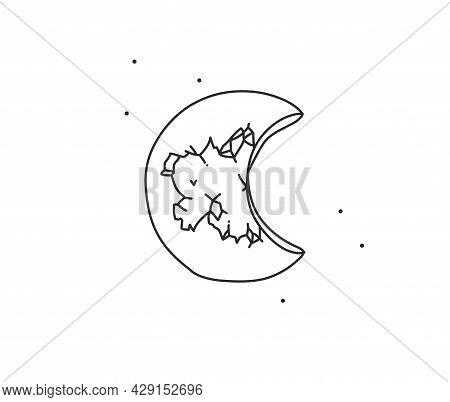 Hand Drawn Vector Abstract Stock Flat Graphic Illustration With Logo Element, Bohemian Magic Line Ar