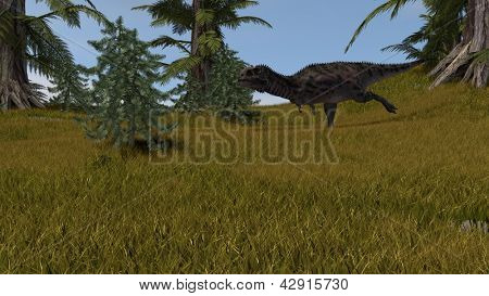 Majungasaurus v louky