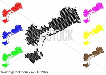 Metropolitan City Of Venice (italy, Italian Republic, Veneto Or Venetia Region) Map Vector Illustrat